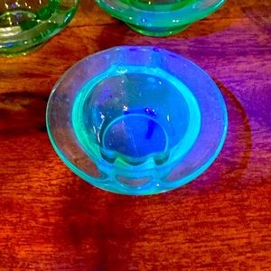 Vintage Uranium Glass Single Service/User Ashtrays - Set of 4